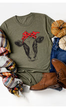 Load image into Gallery viewer, Farm Cow Bandanna Western Graphic Tee