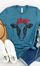 Load image into Gallery viewer, Farm Cow Bandanna Western Graphic Tee