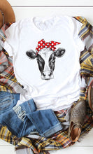 Load image into Gallery viewer, Farm Cow Bandanna Western Graphic Tee