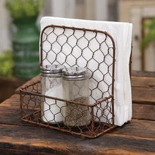 Load image into Gallery viewer, Rusty Metal Chicken Wire Napkin Holder
