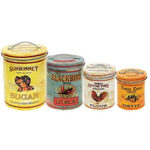 Load image into Gallery viewer, 4/Set, Nesting Vintage Look Kitchen Containers