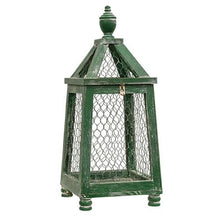 Load image into Gallery viewer, Distressed Green Chicken Wire Birdcage Lantern