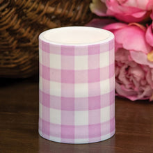 Load image into Gallery viewer, Pink & White Gingham Check Timer Pillar, 3"x4"