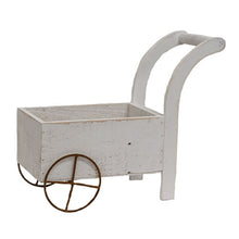 Load image into Gallery viewer, Distressed White Wooden Garden Cart Planter
