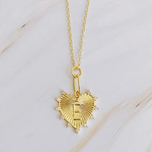 Load image into Gallery viewer, Clip Hanging Initial Heart Necklace
