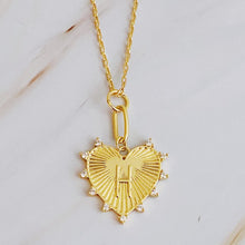 Load image into Gallery viewer, Clip Hanging Initial Heart Necklace
