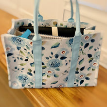 Load image into Gallery viewer, Bloom Blue Floral Couture Tote
