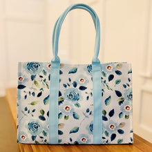 Load image into Gallery viewer, Bloom Blue Floral Couture Tote
