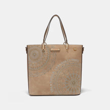 Load image into Gallery viewer, Nicole Lee USA Metallic Stitching Embroidery Inlaid Rhinestone Tote Bag
