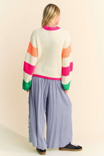 Load image into Gallery viewer, Davi &amp; Dani Smocked Waist Flower Patch Wide Leg Pants
