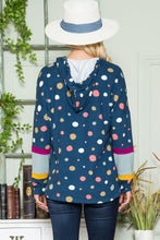 Load image into Gallery viewer, Celeste Polka Dot Drawstring Hoodie
