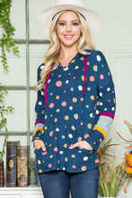 Load image into Gallery viewer, Celeste Polka Dot Drawstring Hoodie
