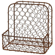 Load image into Gallery viewer, Rusty Metal Chicken Wire Napkin Holder
