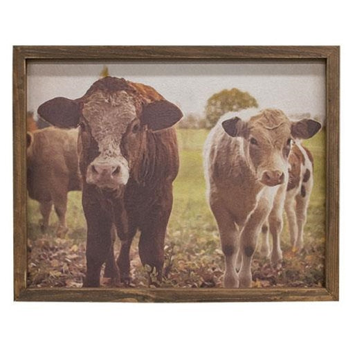 Pasture Cows Framed Print, Wood Frame