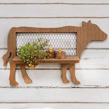 Load image into Gallery viewer, Folding Chicken Wire &amp; Wood Cow Shelf
