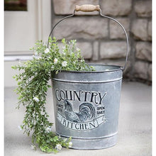 Load image into Gallery viewer, Country Kitchen Galvanized Metal Bucket
