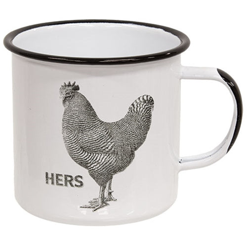 Hers Chicken Enamel Mug