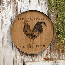 Load image into Gallery viewer, Life is Better On The Farm Chicken Wood Sign
