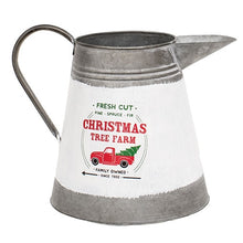 Load image into Gallery viewer, Fresh Cut Christmas Tree Farm Metal Pitcher
