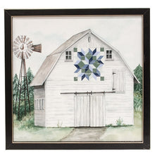 Load image into Gallery viewer, Blue &amp; Green Tumbling Block Quilt Barn Framed Print, 12x12
