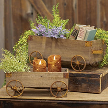 Load image into Gallery viewer, 2/Set - Natural Wooden Wagons w/Rusty Wheels
