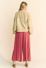 Load image into Gallery viewer, Davi &amp; Dani Smocked Waist Flower Patch Wide Leg Pants
