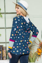 Load image into Gallery viewer, Celeste Polka Dot Drawstring Hoodie
