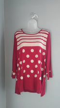Load image into Gallery viewer, Adorable Curvy Red Top With White Polka Dots
