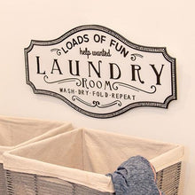 Load image into Gallery viewer, Loads of Fun Laundry Room Metal Sign
