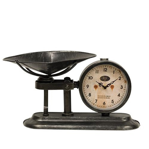 Antiqued Scale with Clock