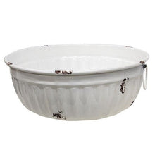 Load image into Gallery viewer, 3/Set, Distressed White Metal Bowls w/Handles
