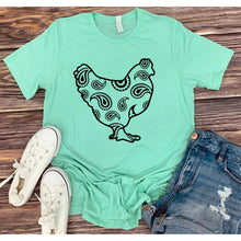Load image into Gallery viewer, Paisley Chicken Graphic Tees~4 color options
